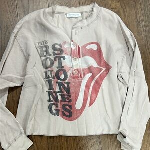 Daydreamer Beige Rolling Stones Long Sleeve Tee